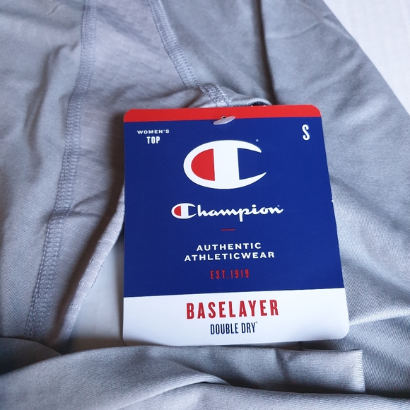 Champion Women's Base Layer Long Sleeve Grey Double Dry Active Top Sz Sm - Picture 13 of 14